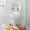 6 Designs As 1 Set  Waterproof Toilet Sticker For Bath Room Decor